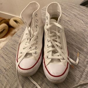 White converse high tops women’s 9